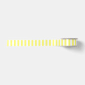 Lemon Geel en Witte Verticale Stripes Satijnen Lint (Voorkant)