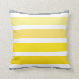 Lemon Geel Geel Witte Stripes Patroon Kussen