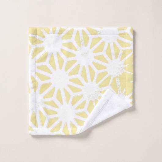 Lemon geel geometrisch patroon bad handdoek (Wasdoekje)