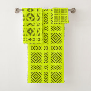 Lemon geel geometrisch patroon bad handdoek