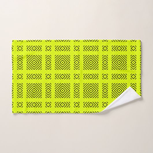 Lemon geel geometrisch patroon bad handdoek (Handdoek)