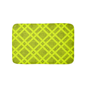 Lemon geel geometrisch patroon badmat