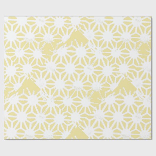 Lemon geel geometrisch patroon cadeaupapier (Vlak)