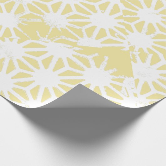 Lemon geel geometrisch patroon cadeaupapier (Hoek)