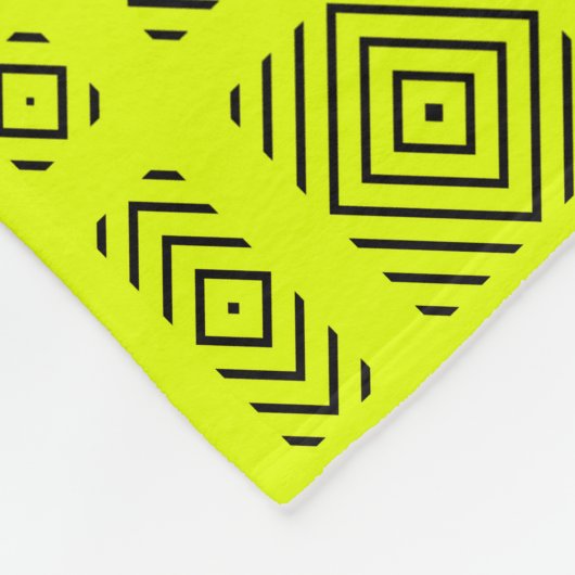 Lemon geel geometrisch patroon fleece deken (Hoek)