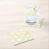 Lemon geel geometrisch patroon kartonnen onderzetters (Insitu)