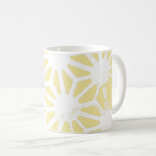 Lemon geel geometrisch patroon koffiemok (Voorkant rechts)
