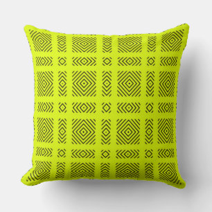 Lemon geel geometrisch patroon kussen
