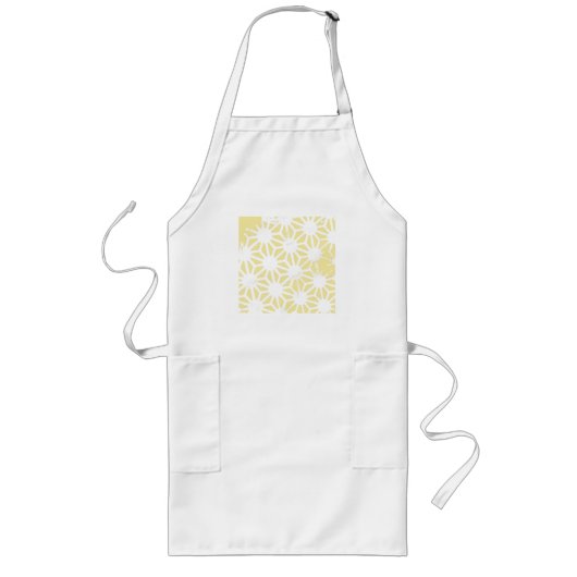 Lemon geel geometrisch patroon lang schort (Voorkant)