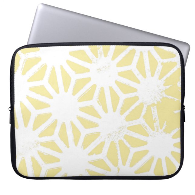 Lemon geel geometrisch patroon laptop sleeve (Voorkant)