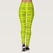 Lemon geel geometrisch patroon leggings (Achterkant)