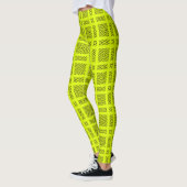 Lemon geel geometrisch patroon leggings (Links)