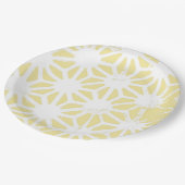 Lemon geel geometrisch patroon papieren bordje (Gekanteld)