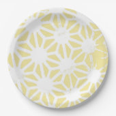 Lemon geel geometrisch patroon papieren bordje (Voorkant)