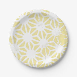 Lemon geel geometrisch patroon papieren bordje