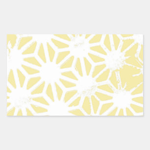 Lemon geel geometrisch patroon rechthoekige sticker