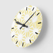 Lemon geel geometrisch patroon ronde klok (Hoek)