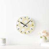 Lemon geel geometrisch patroon ronde klok (Huis)