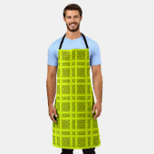Lemon geel geometrisch patroon schort (Gedragen)