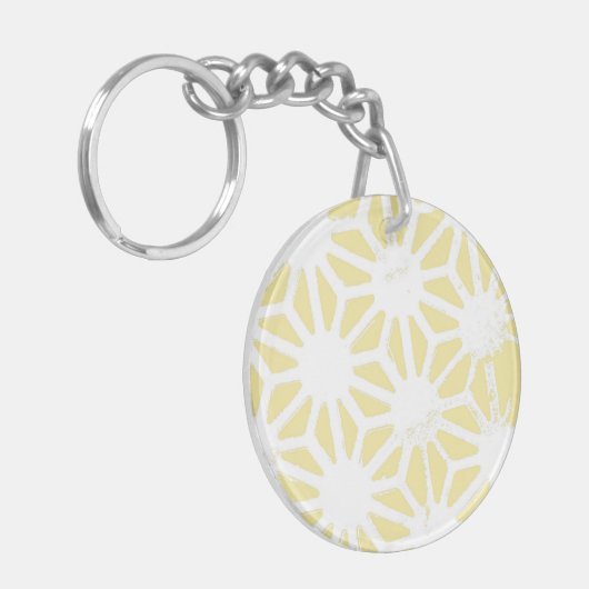 Lemon geel geometrisch patroon sleutelhanger (Voorkant Links)