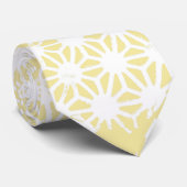 Lemon geel geometrisch patroon stropdas (Opgerold)