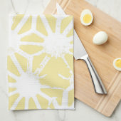 Lemon geel geometrisch patroon theedoek (Quarter Fold)