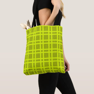 Lemon geel geometrisch patroon tote bag