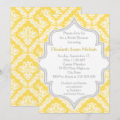 Lemon-geel, grijs vochtig vrijgezellenfeest kaart (Voorkant / Achterkant)