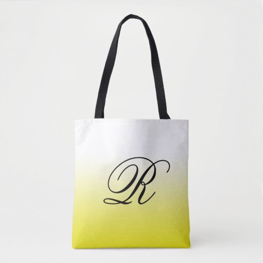 Lemon Geel Ombre Over Elke Kleur met Monogram Tote Bag (Voorkant)