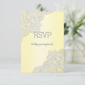 Lemon gele kant elegant all event rsvp response (Staand voorkant)
