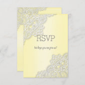 Lemon gele kant elegant all event rsvp response (Voorkant / Achterkant)