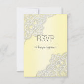 Lemon gele kant elegant all event rsvp response kaartje (Voorkant)