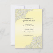 Lemon gele kant elegant all event rsvp response kaartje (Achterkant)