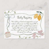 Lemon Genderneutraal Baby shower Gift Registry Informatiekaartje (Voorkant)
