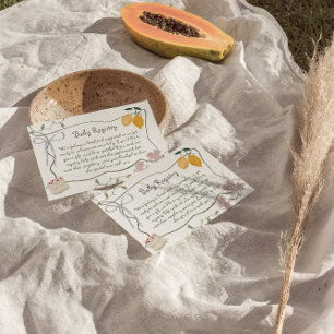 Lemon Genderneutraal Baby shower Gift Registry Informatiekaartje