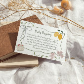 Lemon Genderneutraal Baby shower Gift Registry Informatiekaartje