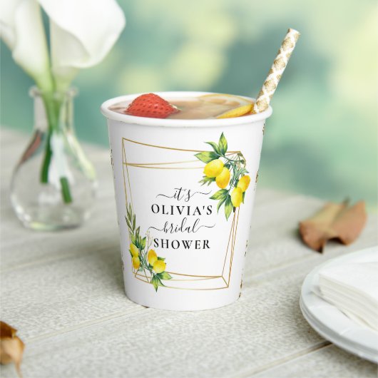 Lemon - Geometrische Vrijgezellenfeesten Papieren Bekers (Insitu)