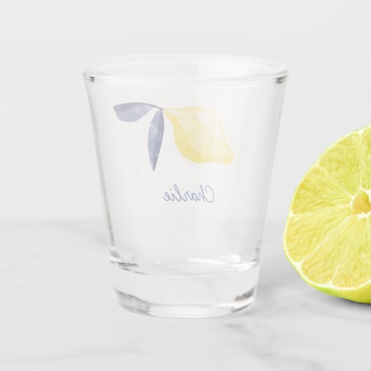 Lemon gepersonaliseerde aangepaste naam shot glas (Achterkant)