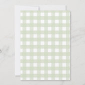 Lemon Gingham 1e verjaardagsuitnodiging Kaart (Achterkant)