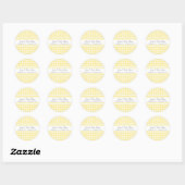 Lemon Gingham Baby shower Favor Stickers (Vel)