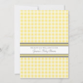 Lemon Gingham Custom Baby Shower-uitnodigingen Kaart (Voorkant)