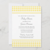 Lemon Gingham Custom Baby Shower-uitnodigingen Kaart (Achterkant)