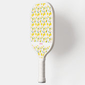 Lemon Gingham Gepersonaliseerde Pickleball Paddle (Links)