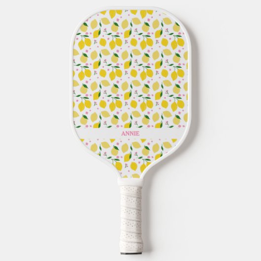 Lemon Gingham Gepersonaliseerde Pickleball Paddle (Voorkant)