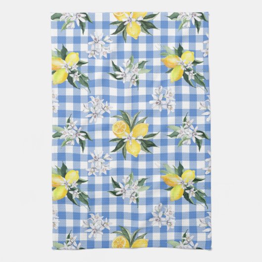 Lemon Gingham voor Summer Kitchen Decor Theedoek (Verticaal)