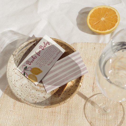 Lemon Girls Boeken voor Baby shower Baby Library Informatiekaartje