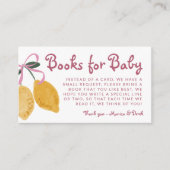 Lemon Girls Boeken voor Baby shower Baby Library Informatiekaartje (Voorkant)