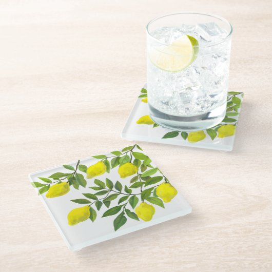 Lemon Glazen Onderzetter (Schuin)