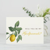 Lemon Godouders Voorstel Foliage Yellow Script Kaart (Staand voorkant)