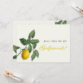 Lemon Godouders Voorstel Foliage Yellow Script Kaart (Voorkant / Achterkant in situ)